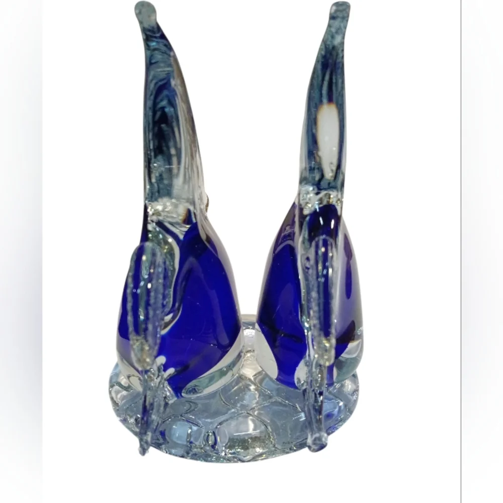 Cobalt Blue Double Fish Glass Letter Holder 6